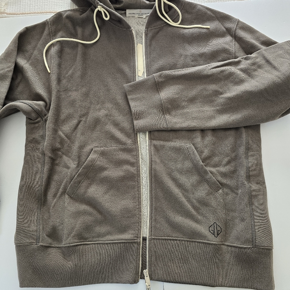 Golden Goose Venice Print Oversized Boxy Hooded Sweatshirt Size S Small Khaki - Picture 6 of 14